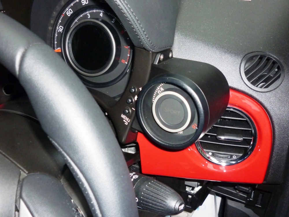 ABARTH ブースト計移設キット (黒シボ塗装）
