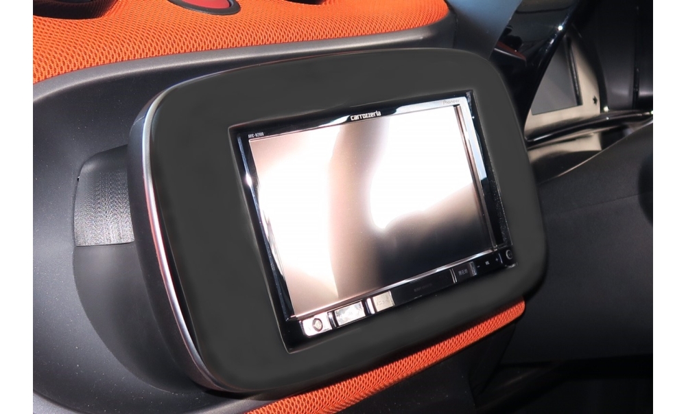 スマート専用 2DINナビ取付キット(つや消し黒） 